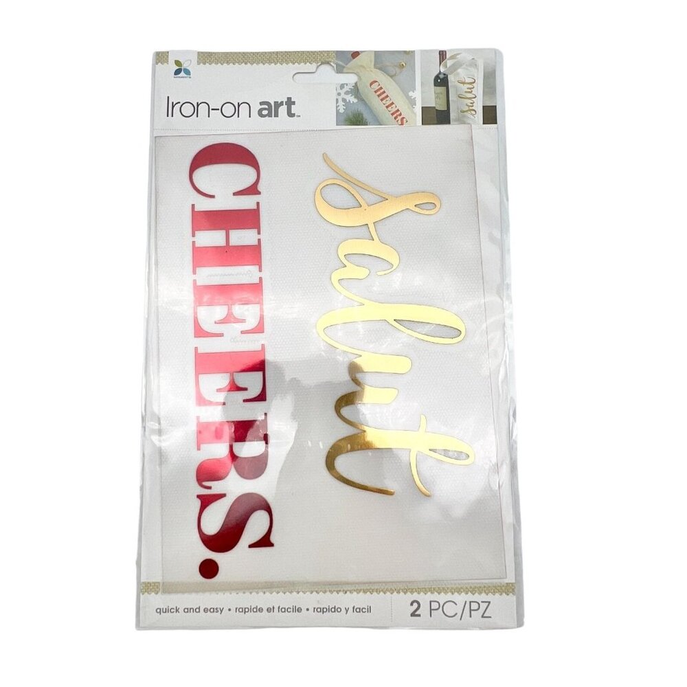 Momenta Iron-on Art Salut Cheers New in Package Red Gold
